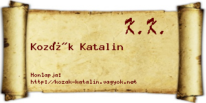 Kozák Katalin névjegykártya